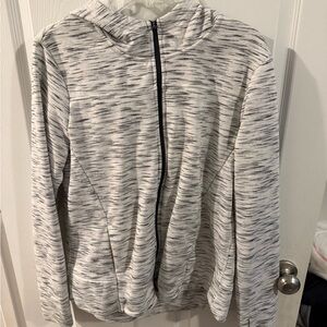Danskin Now White and Black Zip-Up Jacket